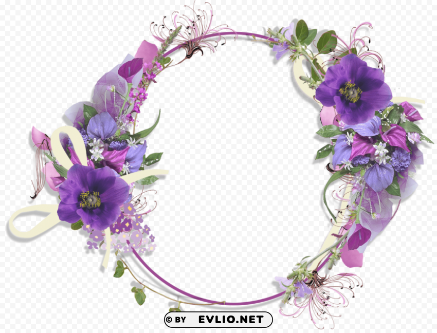 floral round frame pic Transparent PNG download