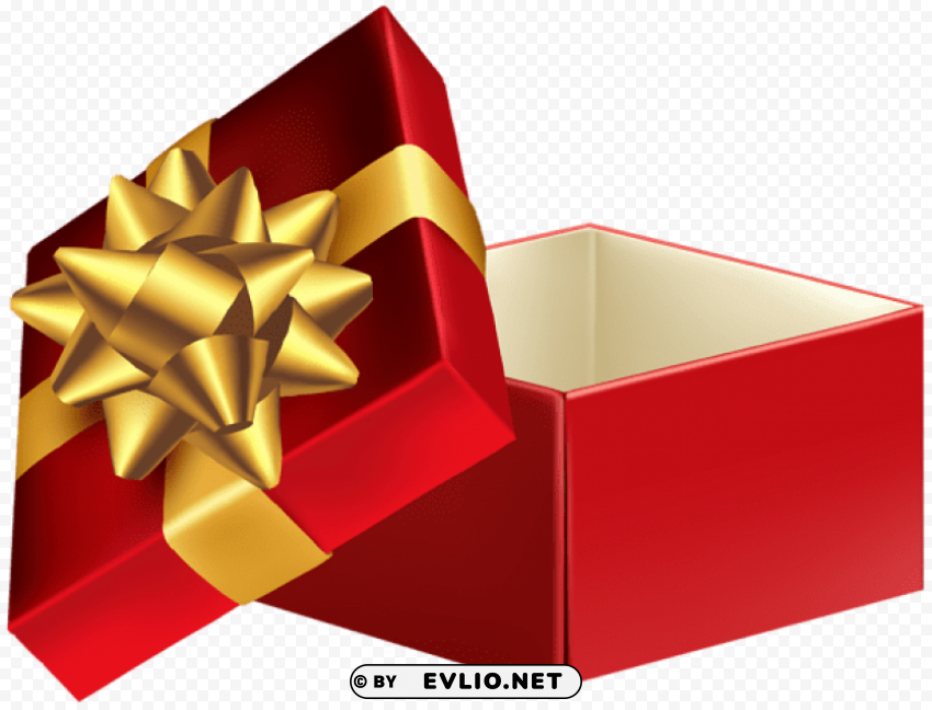 open gift box PNG transparent elements compilation