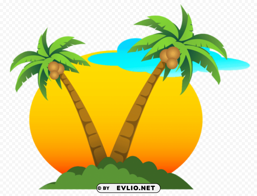 palms and sun vector PNG files with no background free