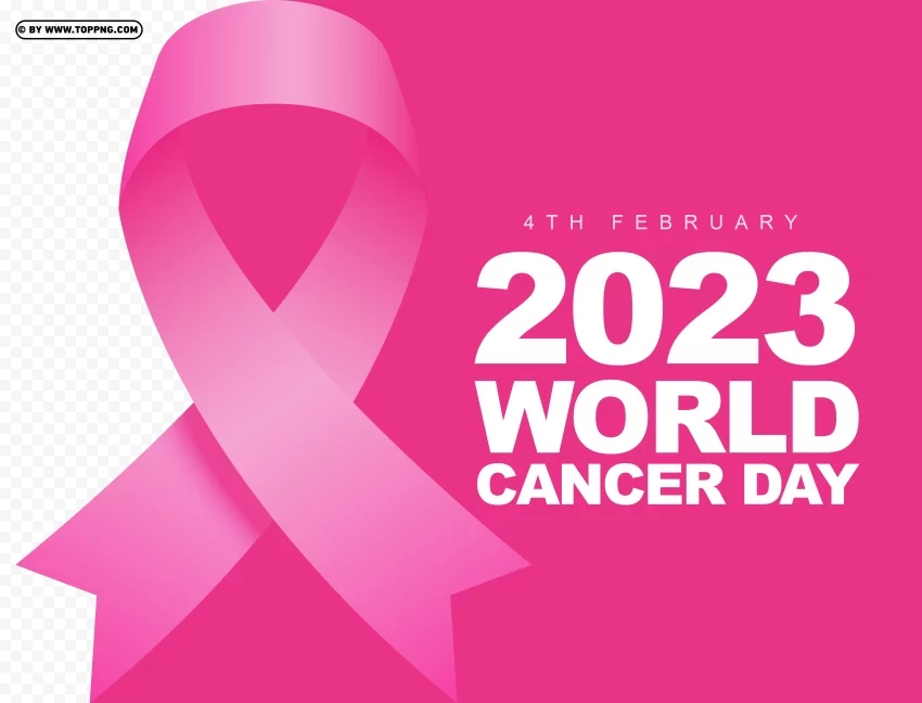 pink 2023 world cancer day card creative design Clean Background Isolated PNG Icon