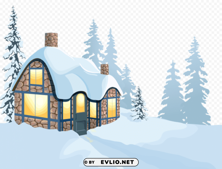 winter house and snow Transparent PNG photos for projects
