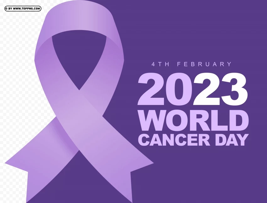 world cancer day 2023 card purple design image Clean Background Isolated PNG Graphic Detail
