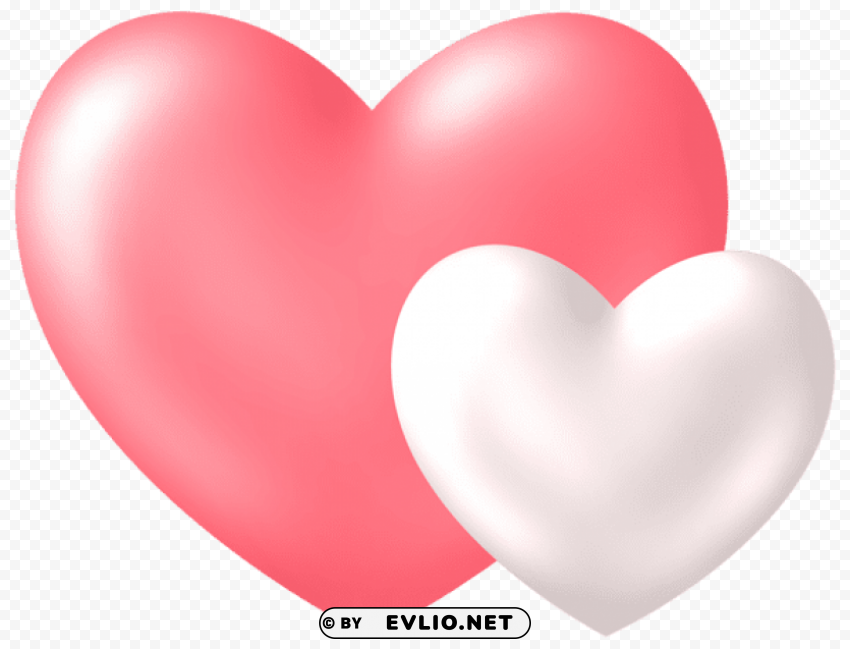 two hearts transparent PNG files with clear background variety