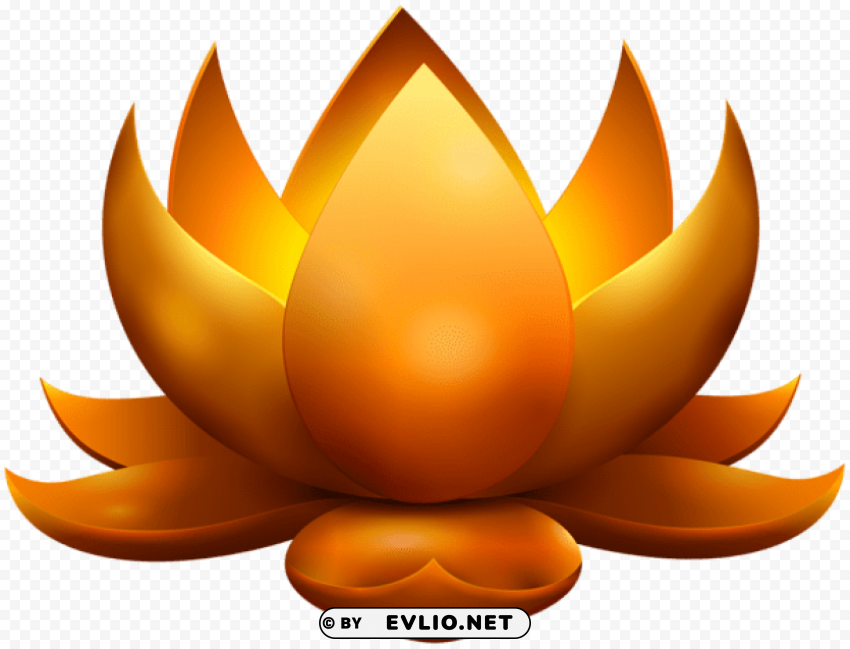 yellow glowing lotus free PNG for educational projects