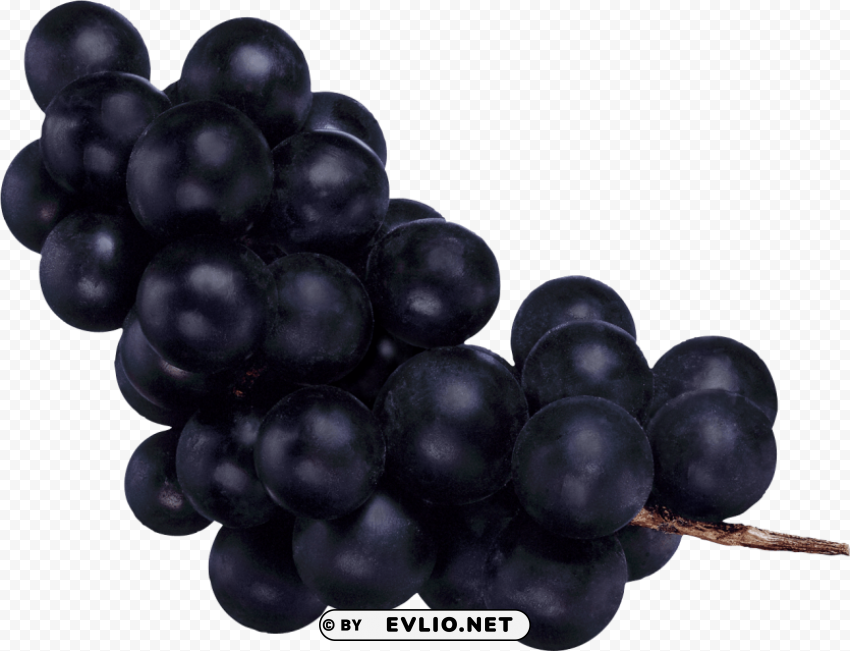 black grapes Isolated Object with Transparent Background PNG