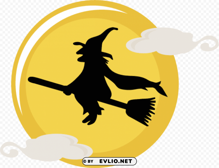 Halloween Witchblack And White Transparent PNG Illustration With Isolation