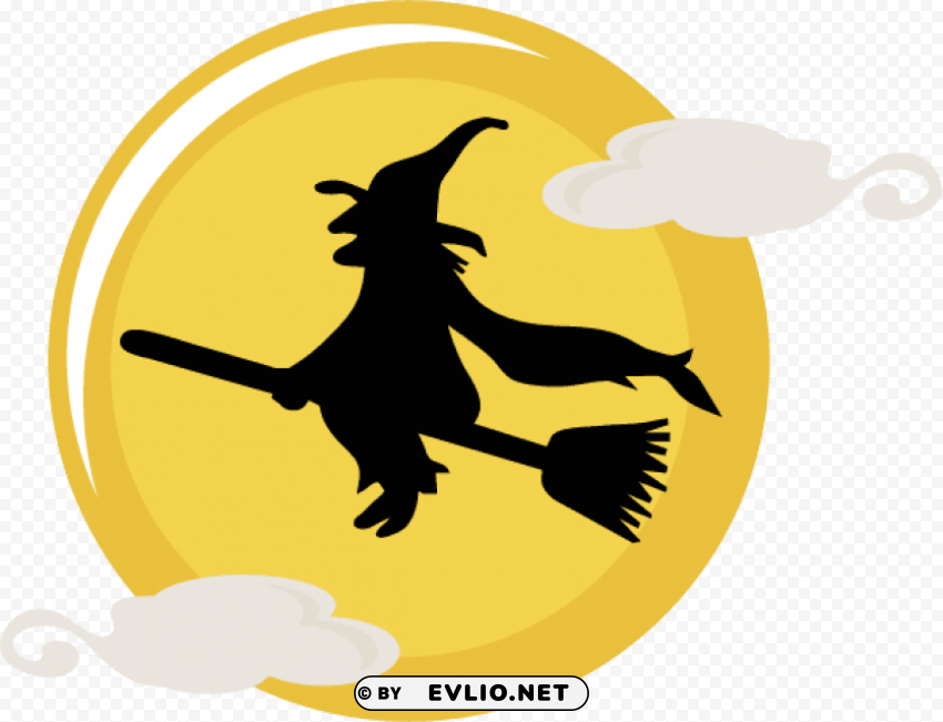 halloween witchblack and white Transparent PNG Illustration with Isolation