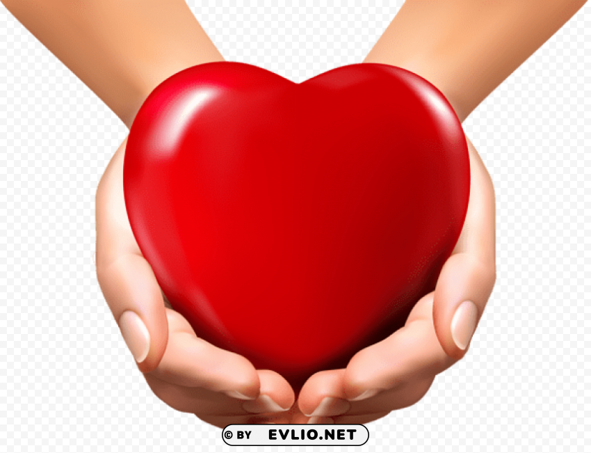 online hands with heart Isolated Illustration in Transparent PNG
