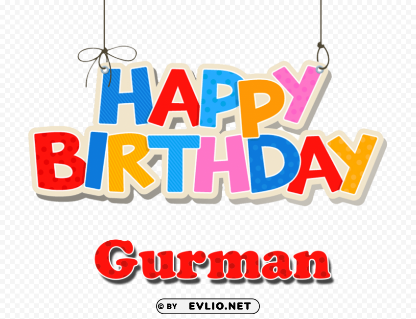 gurman happy birthday balloons name Free PNG download no background