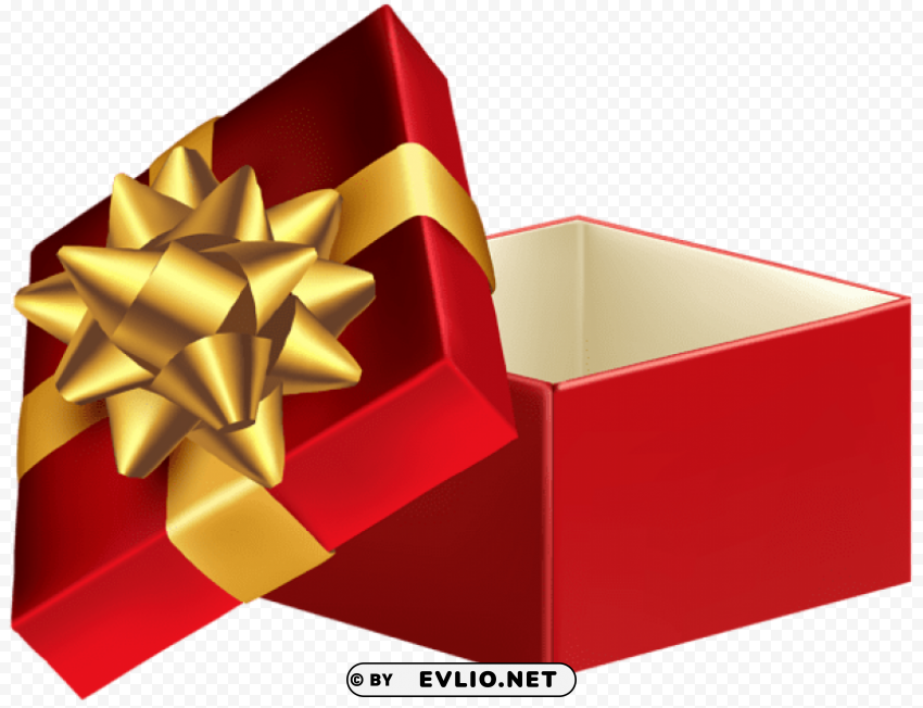 red open gift box PNG transparent pictures for editing