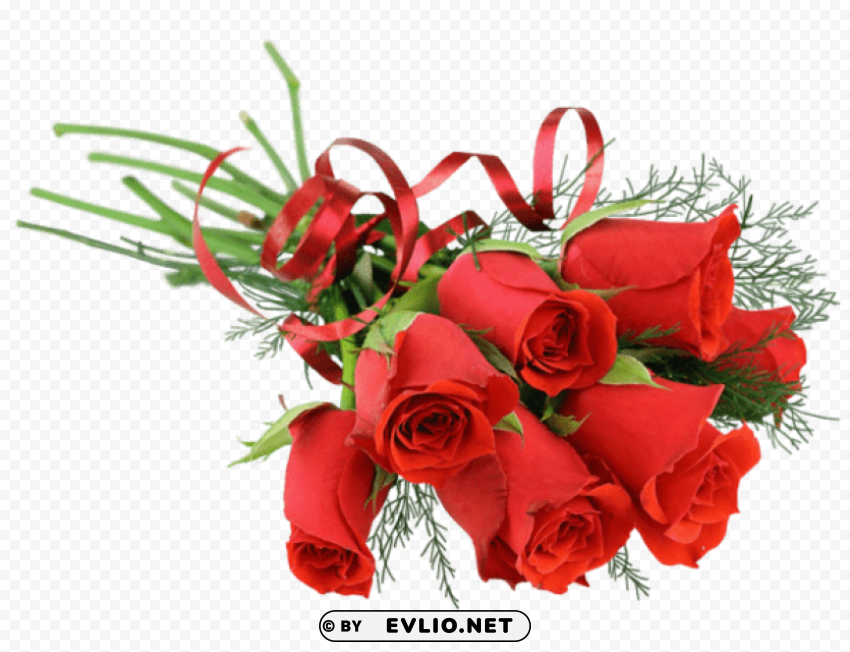 rose red bouquet Isolated Item on Clear Transparent PNG