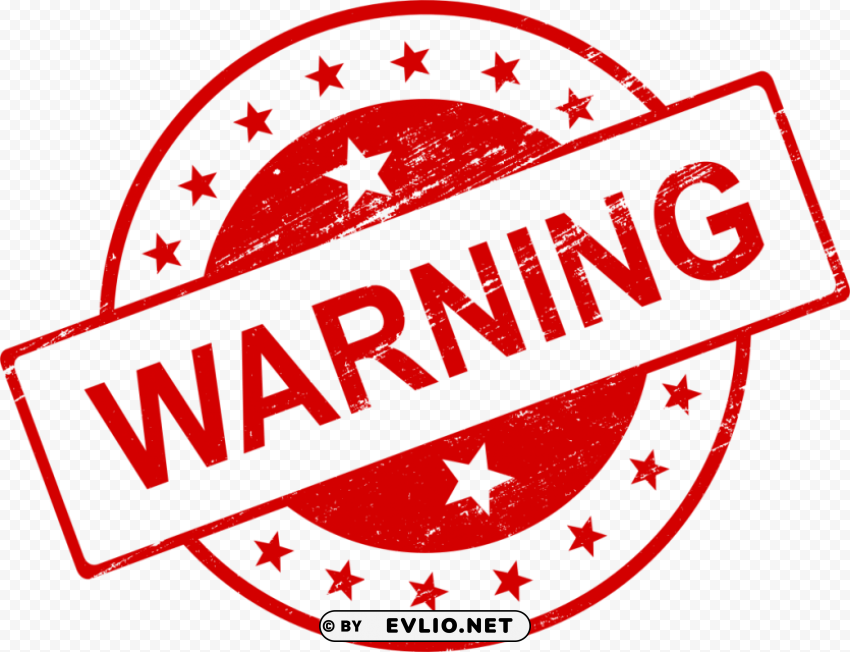 Warning Stamp Clear Background PNG Isolated Graphic Design