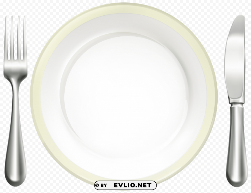 White Place Setting PNG With Isolated Background