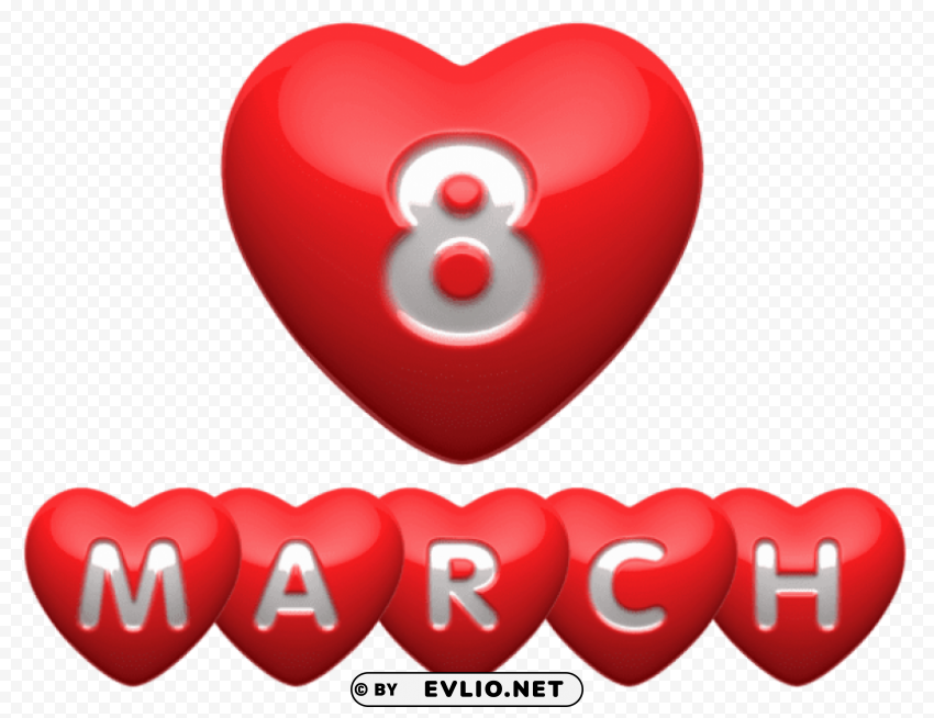 8 march heart text decorpicture HighResolution Transparent PNG Isolated Graphic