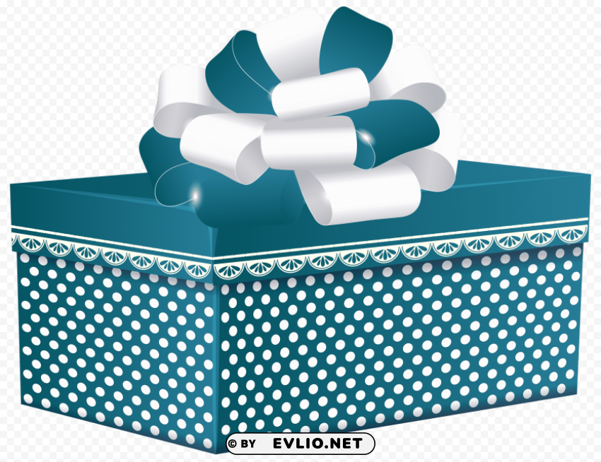 blue dotted gift box PNG with clear background extensive compilation