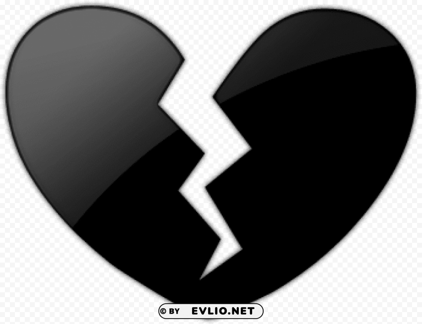 broken heart sign black and white Transparent background PNG gallery