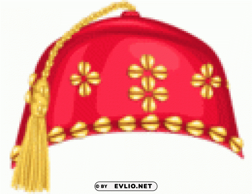 casablanca decorated fez hat red PNG Image with Isolated Element