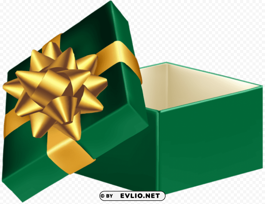 green open gift box PNG with clear background extensive compilation