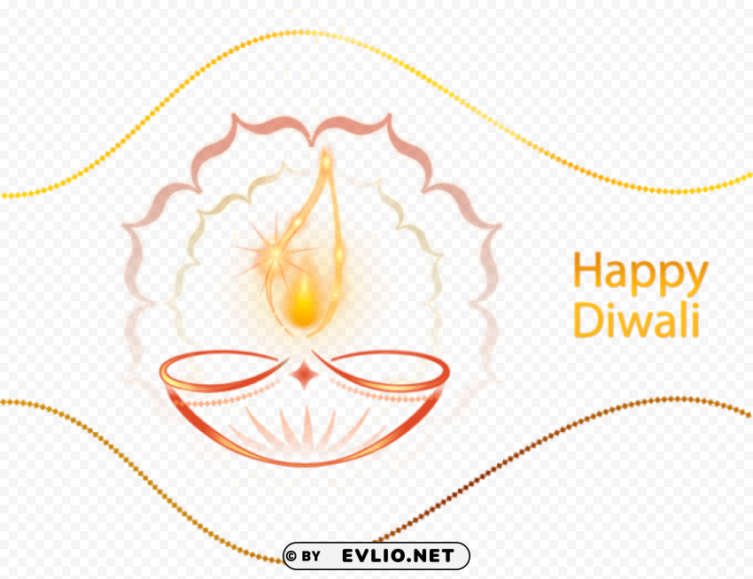 happy diwali candle decoration PNG Isolated Object with Clear Transparency