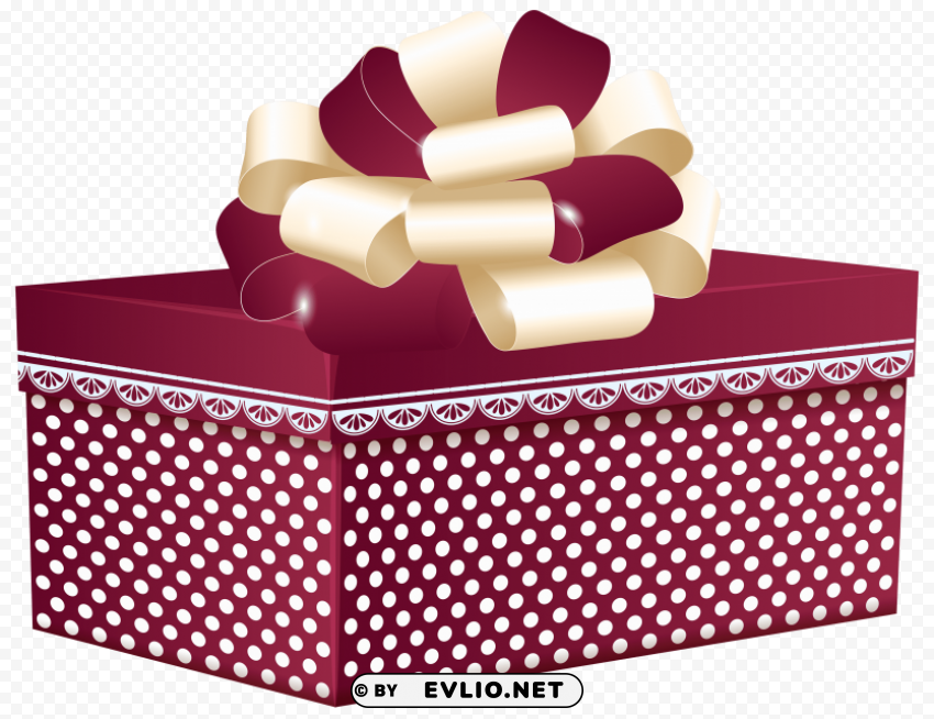 red dotted gift box PNG images with clear cutout