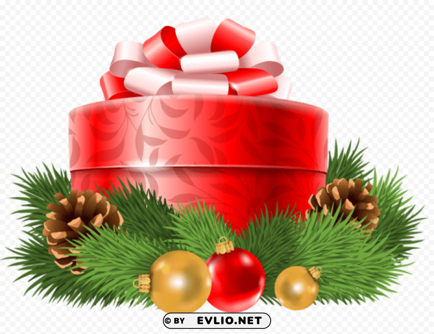 transparent christmas red gift decor PNG photo