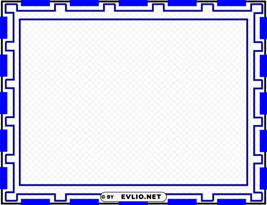 Blue Border Frame PNG Images With Alpha Background