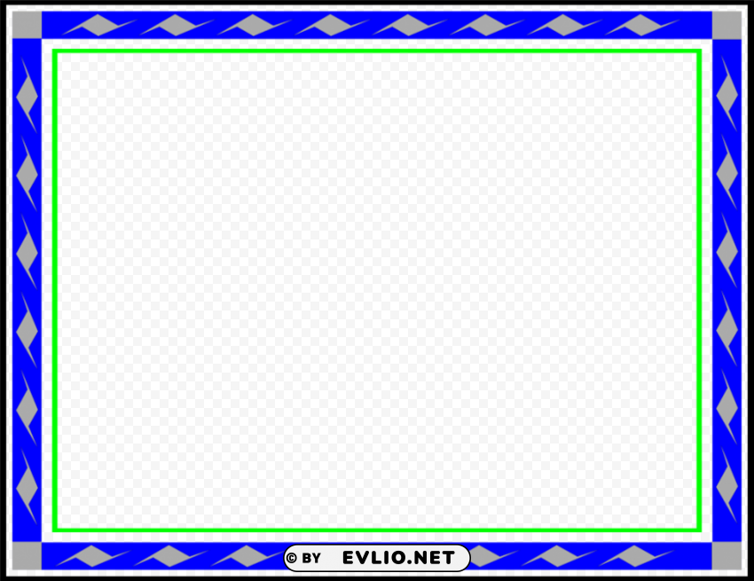 blue border frame PNG images with no attribution