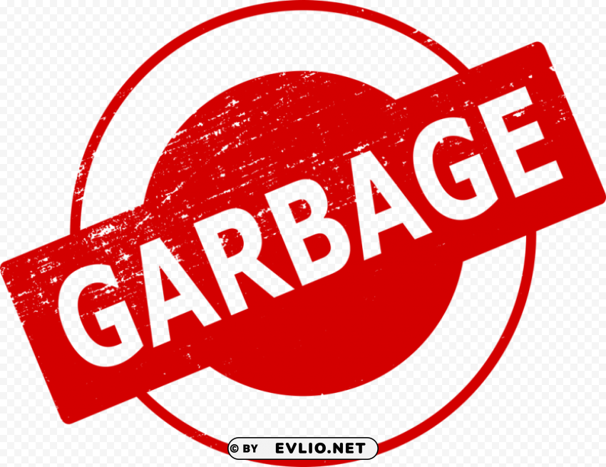 Garbage Stamp PNG Graphic Isolated on Clear Background Detail