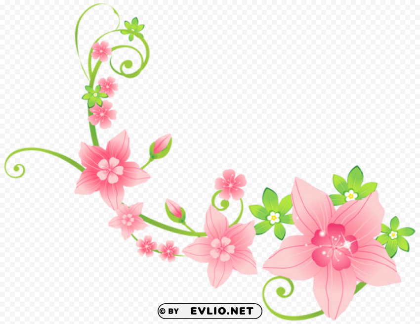 pink floral decoration clip-art Free transparent background PNG