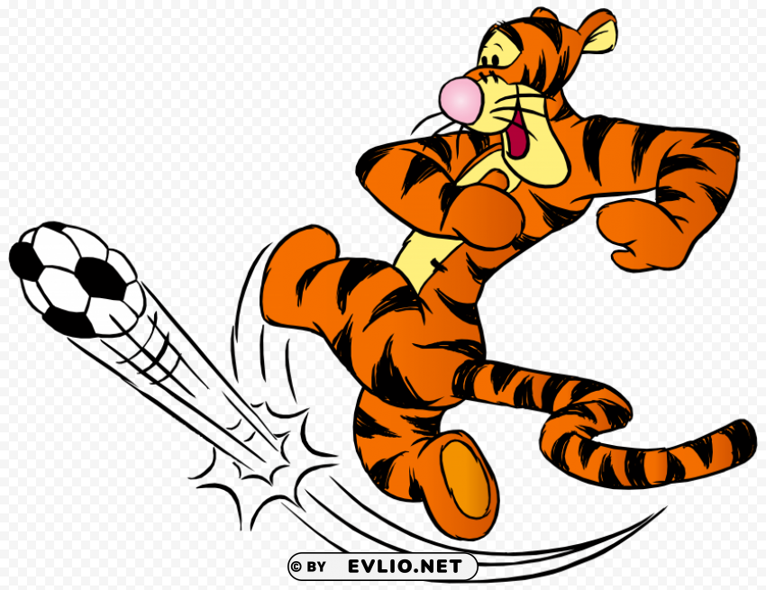 tigger footballer HighQuality PNG Isolated on Transparent Background clipart png photo - d326cc8c