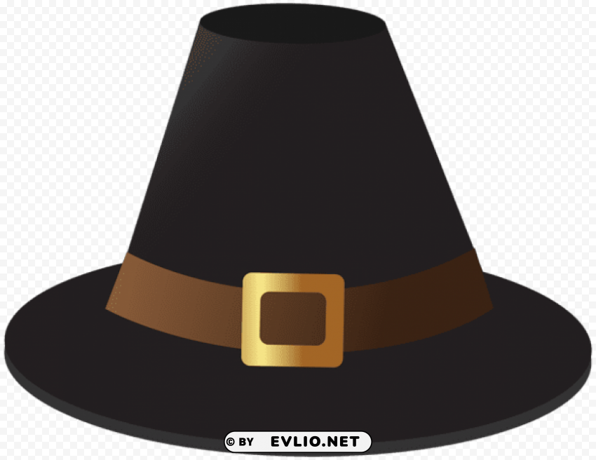 black pilgrim hat Transparent PNG Isolation of Item