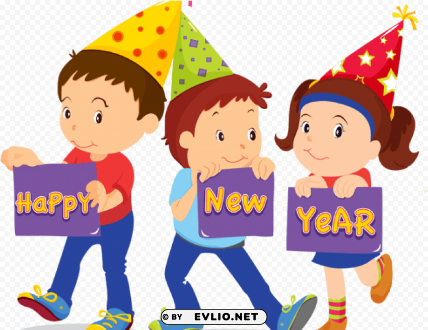 happy new year clipart child - clipart happy new year 2019 Transparent PNG vectors