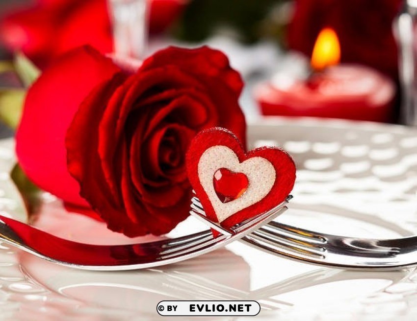 romantic dinnerwith roses PNG clipart with transparent background