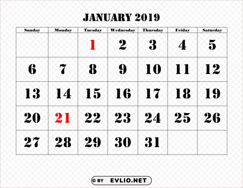calendar 2019 Clear PNG file
