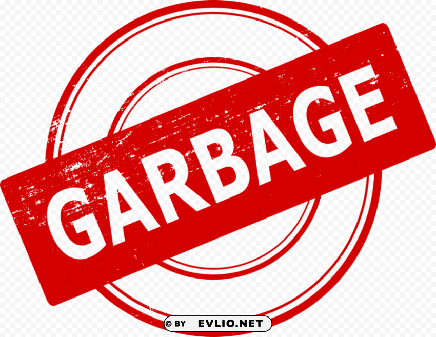 Garbage Stamp PNG Graphic Isolated on Transparent Background