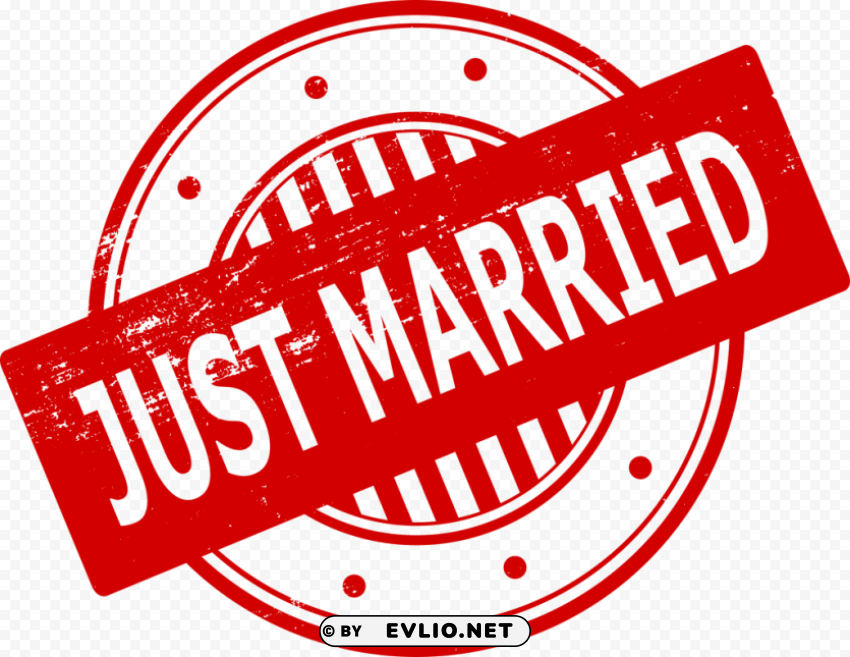 Just Married Stamp PNG free download