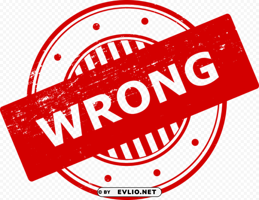 Wrong Stamp PNG for educational projects
