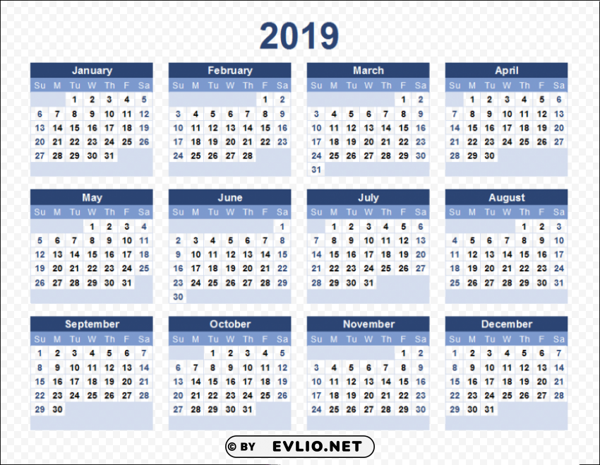 calendar 2019 Clear pics PNG