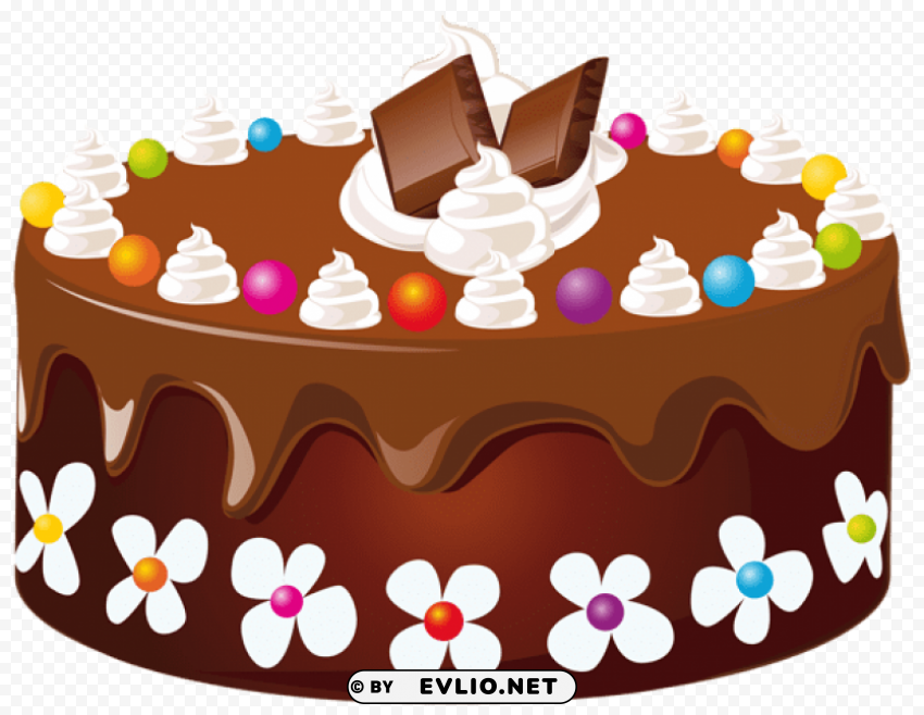 Chocolate Cake ClearCut Background Isolated PNG Design