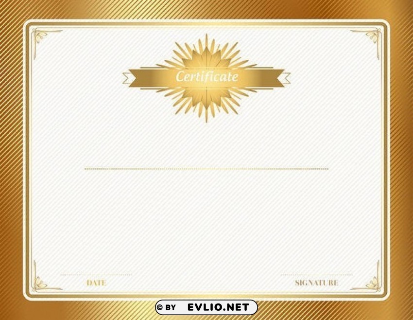 gold certificate template PNG Image with Clear Isolation