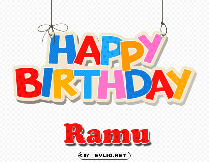 ramu name logo Clear Background Isolated PNG Illustration