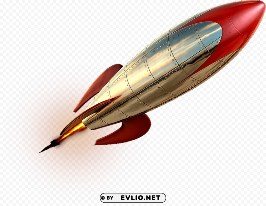 Transparent Background PNG of red-white steel rocket PNG files with clear background bulk download - Image ID d5f1891f