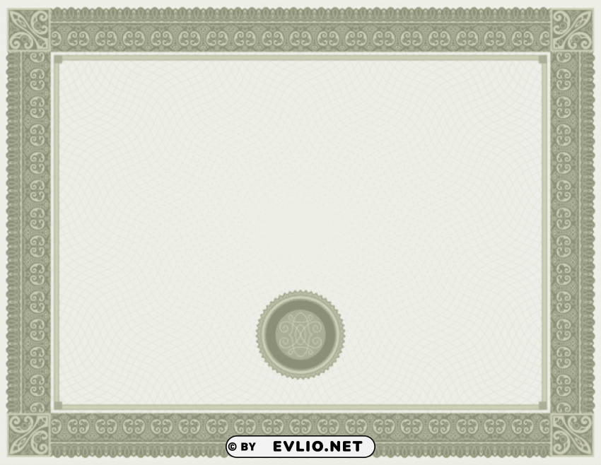 white green certificate template PNG Image with Transparent Isolation