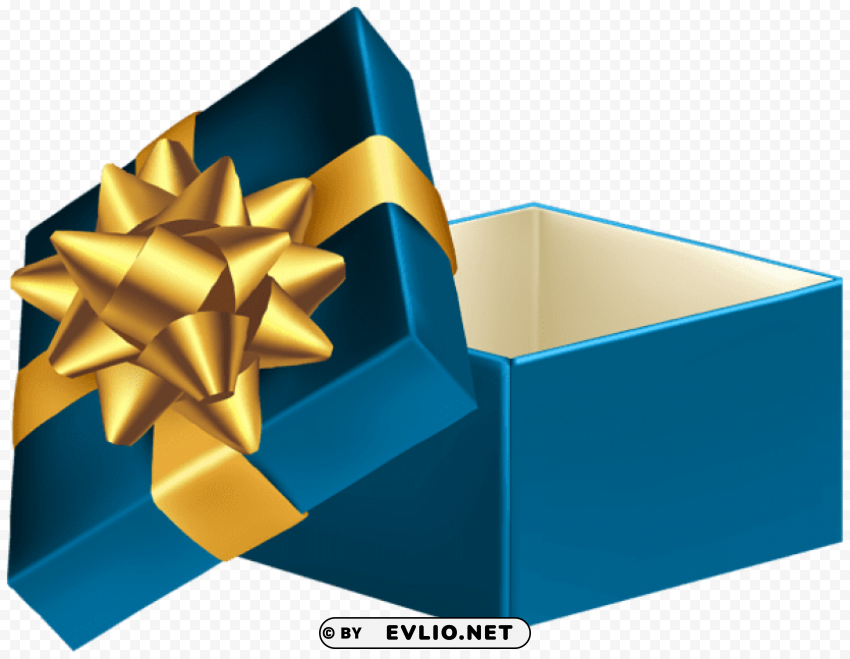 blue open gift box PNG transparent vectors