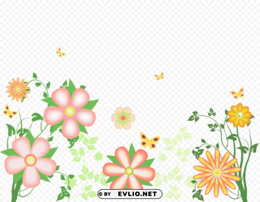 decorative flowers free PNG transparent graphics for projects