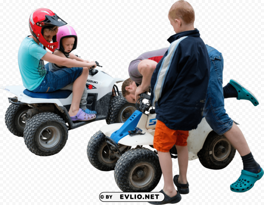 is starting the four wheeler PNG Graphic Isolated with Clarity