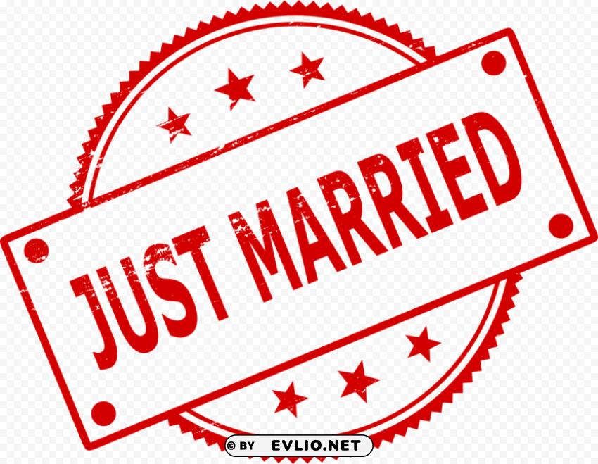 Just Married Stamp PNG free transparent