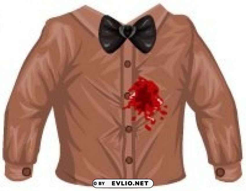 spies vs super villains blood stained shirt brown PNG Image Isolated with Transparent Detail