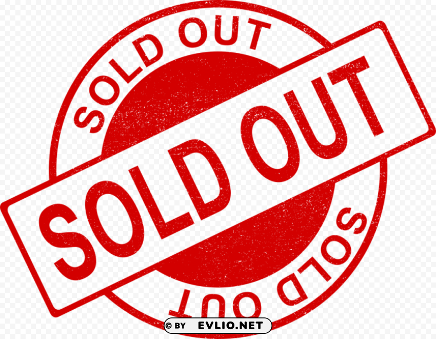 sold out stamp Isolated Element on Transparent PNG