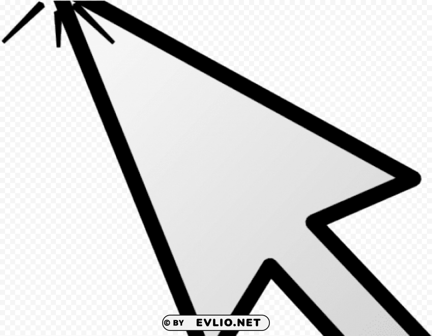 black and whiteof mouse pointer Clean Background Isolated PNG Art